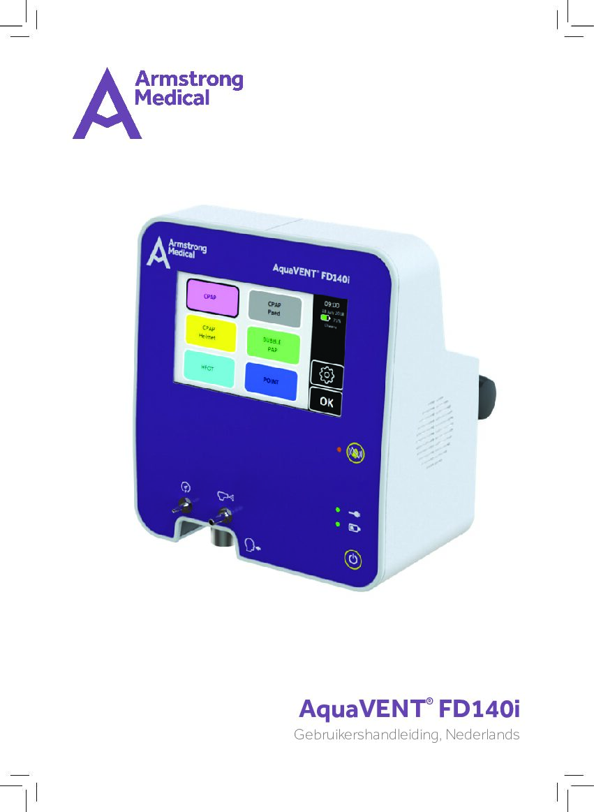 Aquavent FD140i User Manual NL Issue 08 pdf Eakin Healthcare
