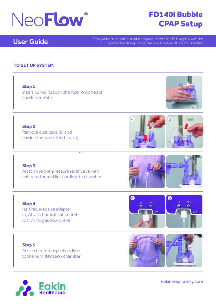 FD140i Bubble CPAP Setup User Guide 002 pdf Eakin Healthcare