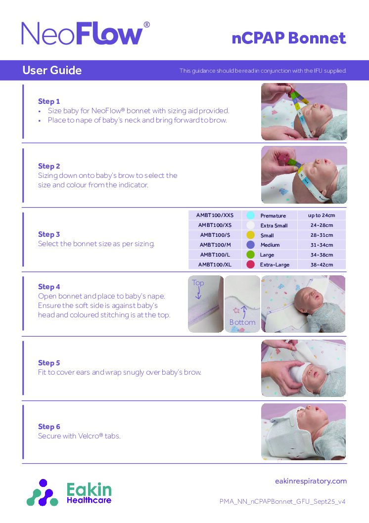 nCPAP Bonnet User Guide V4 pdf Eakin Healthcare