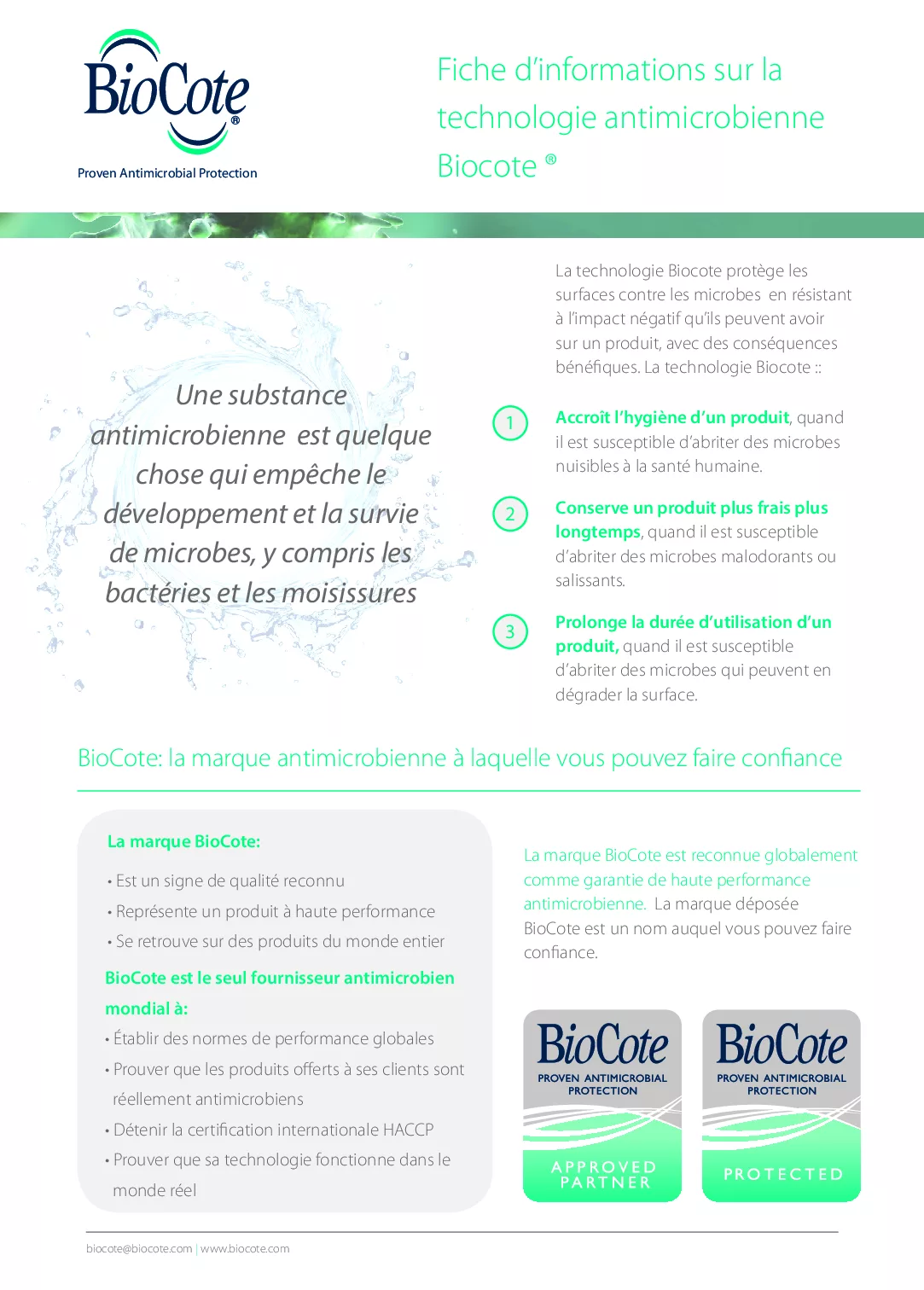 212 BioCote Fact Sheet FRENCH1 pdf Eakin Healthcare