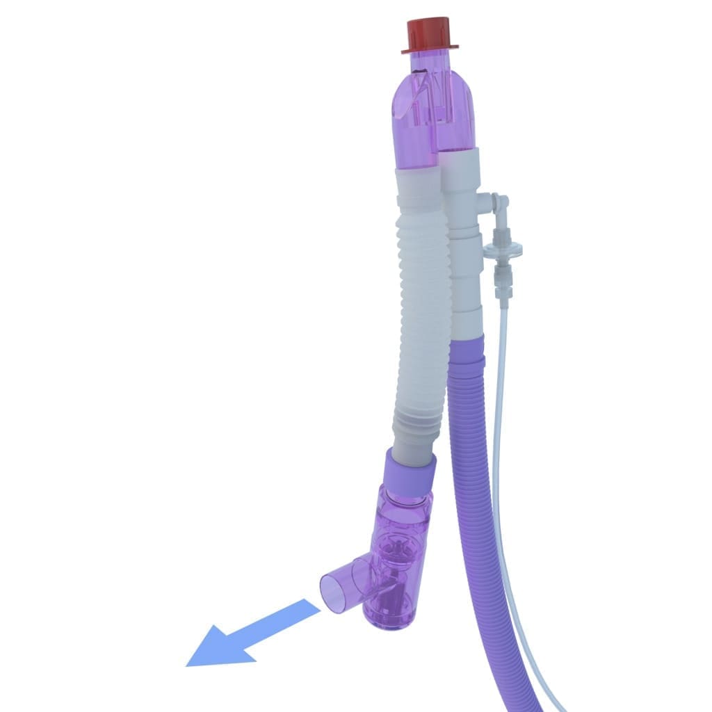 3D rendering of a circuit with the overflow chamber being attached
