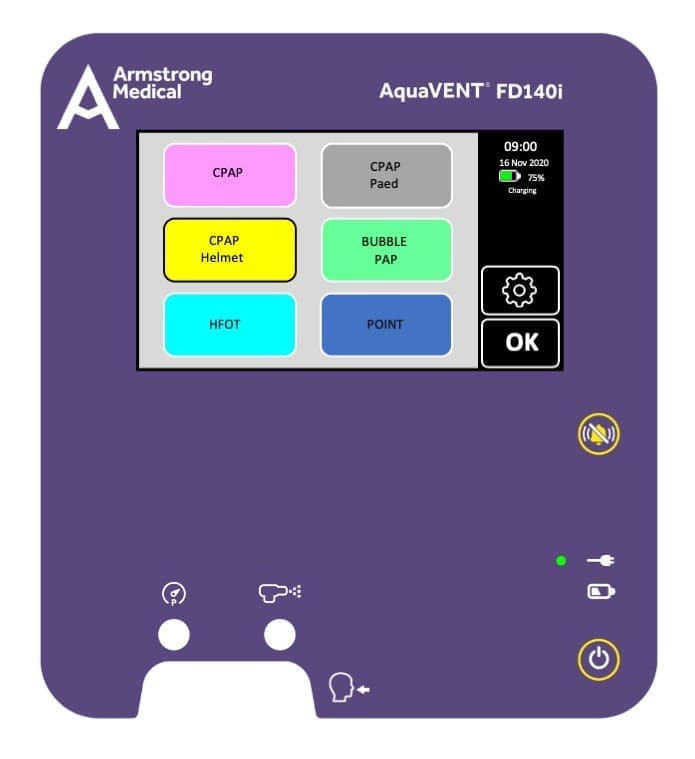3D rendering of the AquaVENT FD140i menu screen