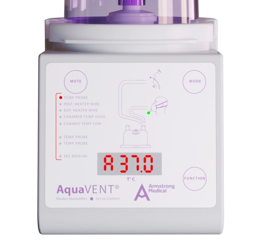 3D rendering of a heater humidifier with the modes highlighted