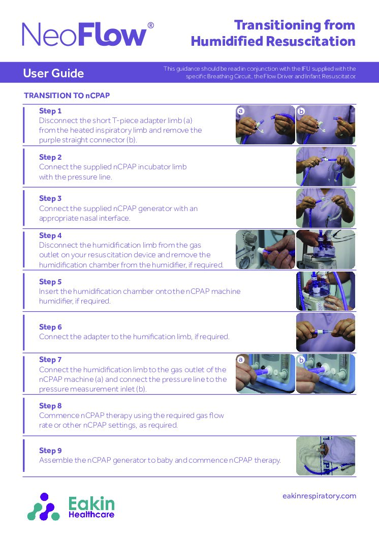 Transition Humidified Resuscitation V2 User Guide pdf Eakin Healthcare