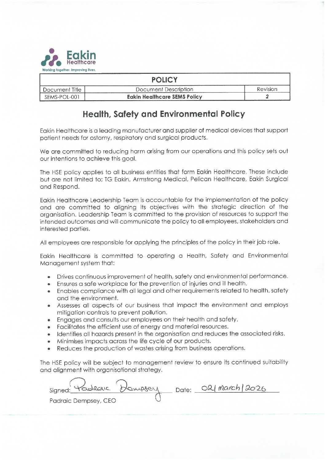 SEMS POL 001 Eakin Healthcare SEMS Policy R2 Signed 1 pdf Eakin Healthcare