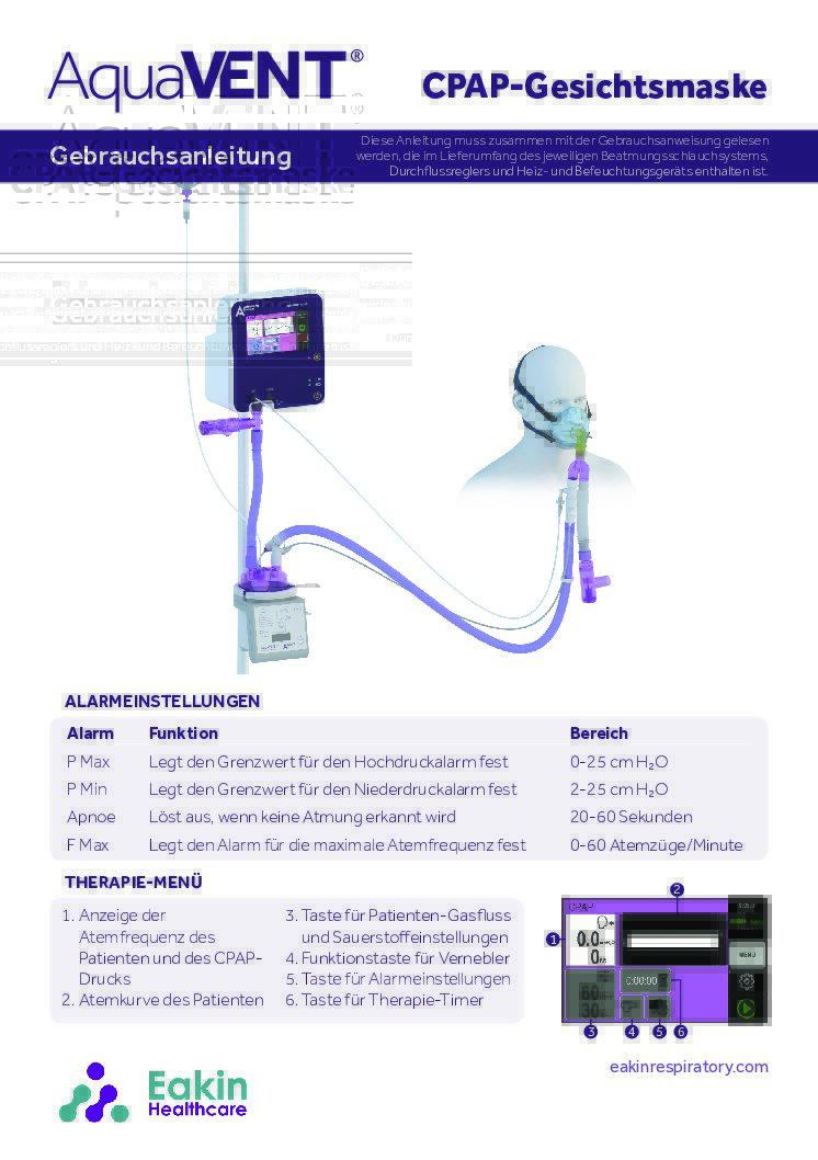 DE Face Mask CPAP User Guide V2 pdf Eakin Healthcare