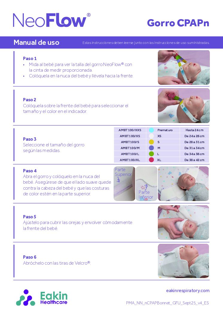 ES nCPAP Bonnet User Guide V4 pdf Eakin Healthcare