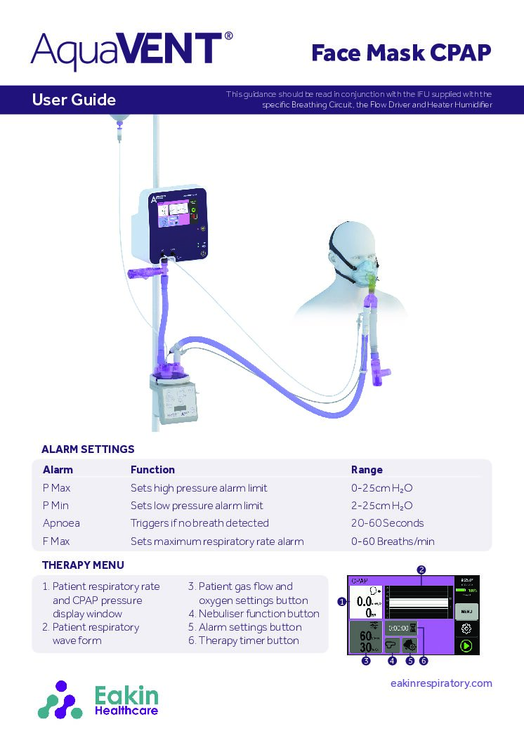 Face Mask CPAP User Guide V2 pdf Eakin Healthcare
